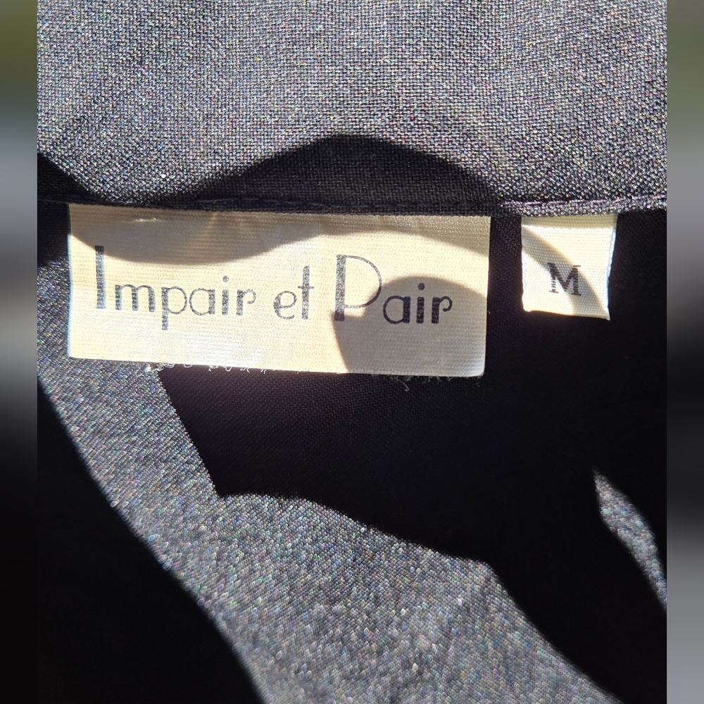 Vintage French Black Women's Moto Vest By Impair Et Pair SzM - Picture 5 of 11
